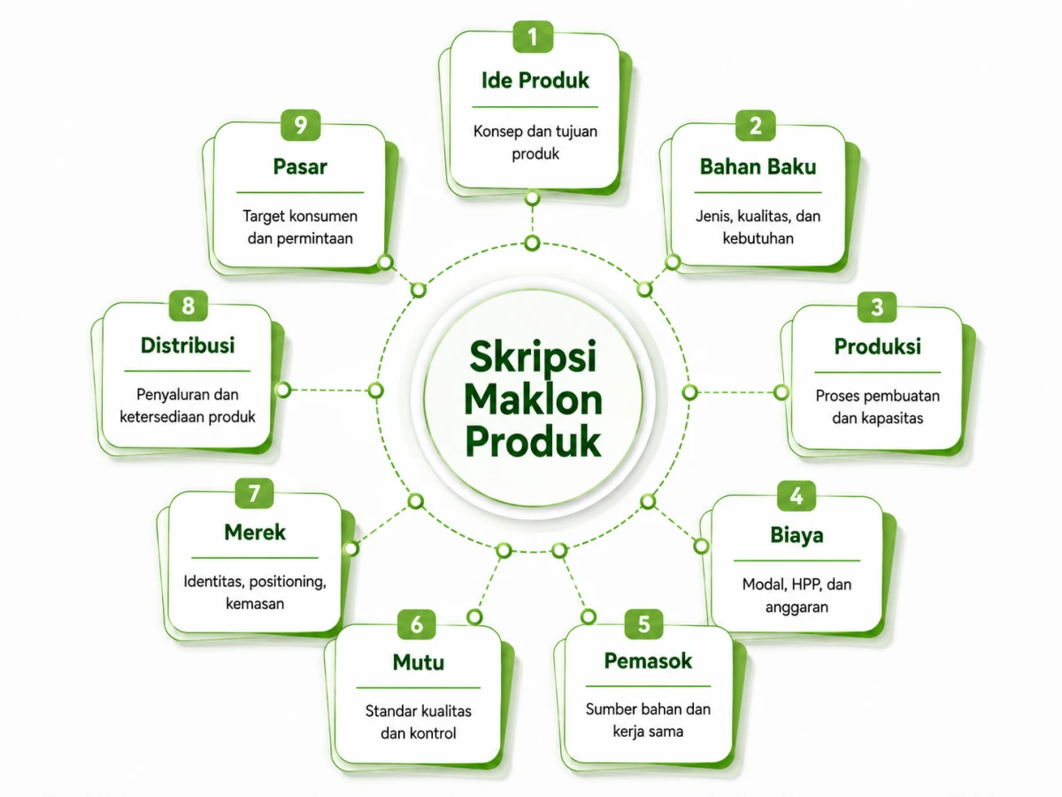 Komponen penting yang perlu dipahami dalam skripsi bertema maklon produk.